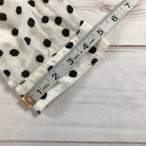 Anthro Maeve Women White Blouse Polka Dots Small - Picture 8 of 11